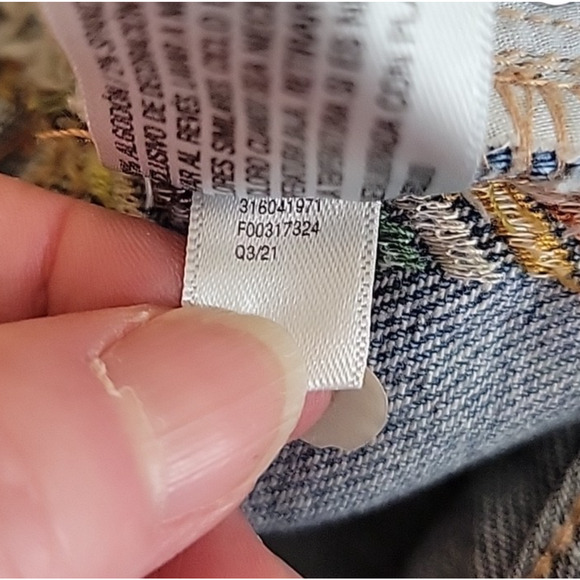 Knox Rose Embroidered Jeans Boho Western Indie Distressed Chevron Stretch Size 8 - Picture 6 of 11